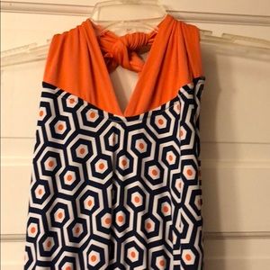 NWT Mudpie 3–way Maxi Dress Navy/Orange Large